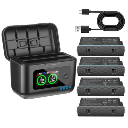 For Insta360 X5 Battery 2850mAh And LCD Dual ChannelFast Charger Hub Power Accessories For Insta 360 ONE X 5 Action Camera