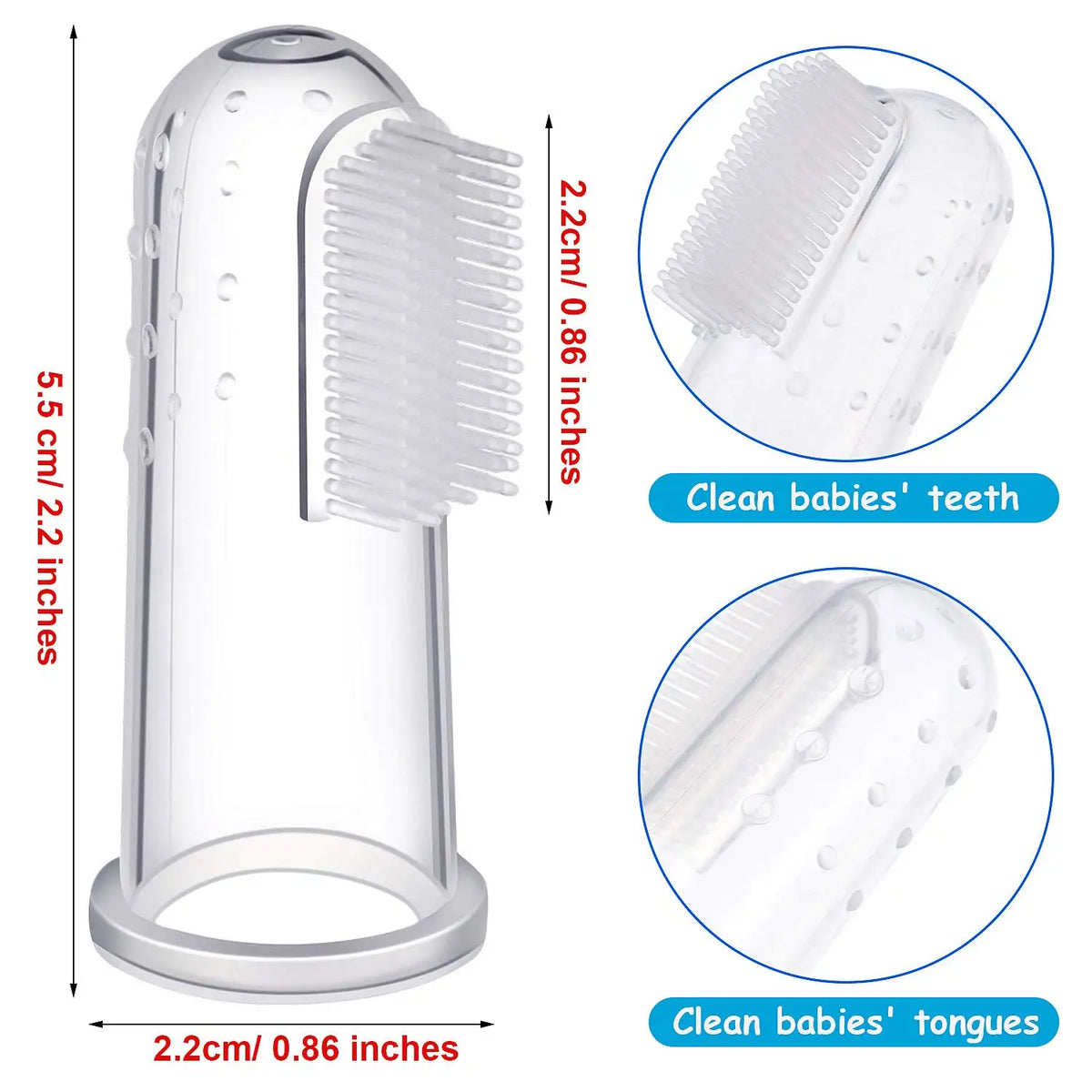 Baby Finger Toothbrushes with Storage Case Infant Toddlers Teeth Brushes Soft Silicone Baby Tongue Cleaners for Oral Cleaning