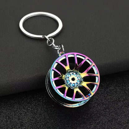 Stainless Steel Car Keychains Brake Disc Turbocharger Gear Design Keyrings Creative Mechanical Car Parts Keychain Gift for Men