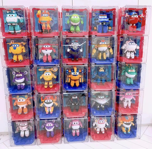 New Hot Super Wings 2" Scale Mini Transforming Anime Deformation Plane Robot Action Figures Transformation Toys For Kids Gifts