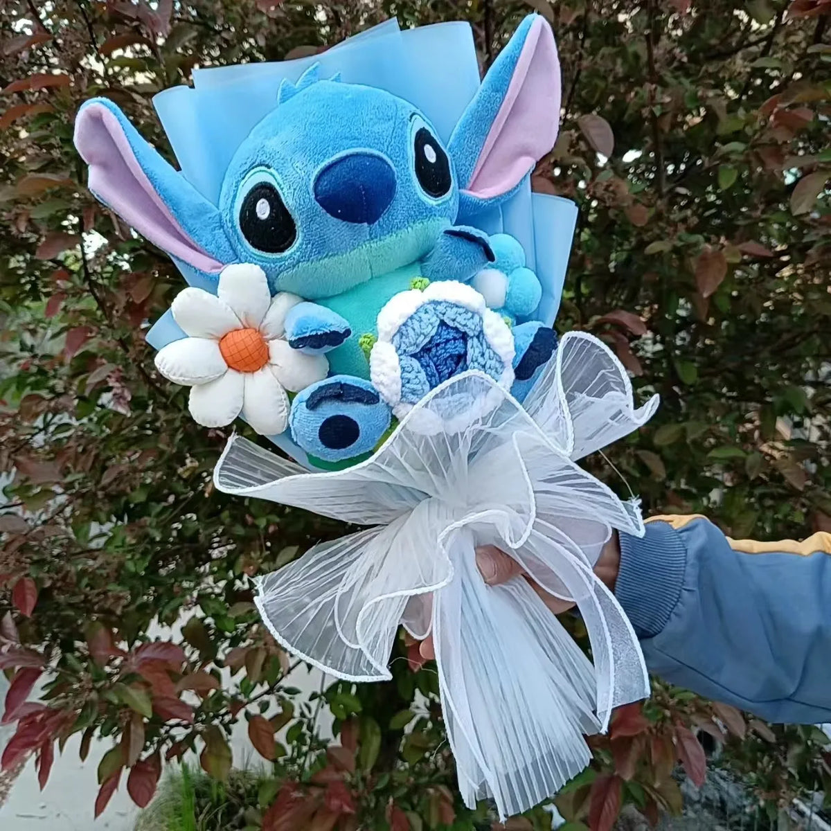 Cartoon Winnie the Pooh Pig Plush Bouquet Handmade Flower Bouquet Plush Doll Wedding Graduation Valentine Christmas Birthday Gif