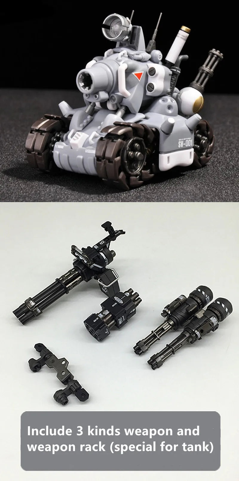 YH Metal Slug Super Vehicle SV-001 tank model movable inner structure Blue or Grey