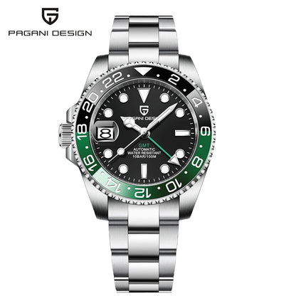 PAGANI DESIGN New Men Watch GMT Mechanical Wristwatch 40mm Automatic Watch Stainless Steel Waterproof Business Watches for Man