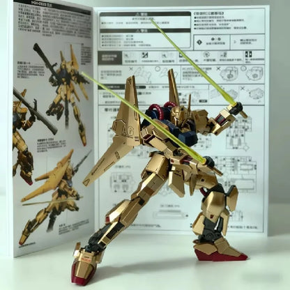 HG 1/144 Spray-Painted Champagne Gold Newborn Hyaku Shiki Mobile Suit Zeta Mobile Suit Assembly Model Kit Collectible Decor Gift
