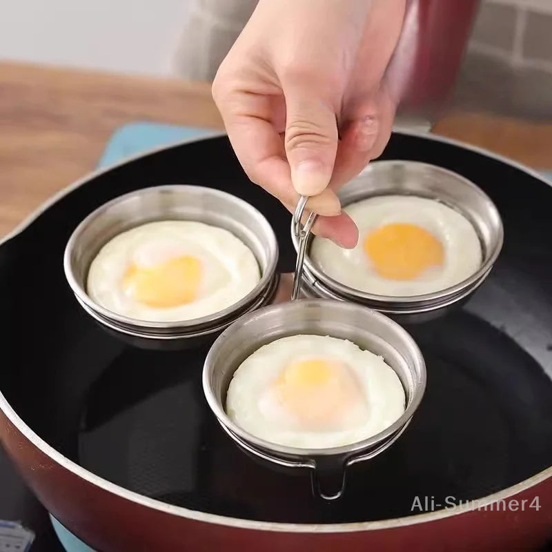 Stainless Steel Egg Poacher Poaching Pan Mould Egg Steamer Steamed Egges Mold Hoousehold Kitchen Cooking Tool Gadget