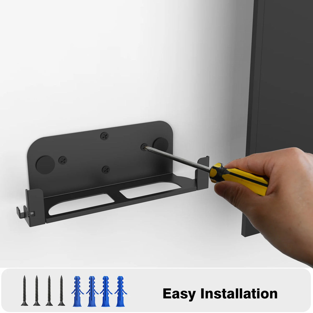 Metal Wall Mount Bracket for  Switch 2 Dock – Space-Saving Left Side TV Mount with Smooth Coated Edges