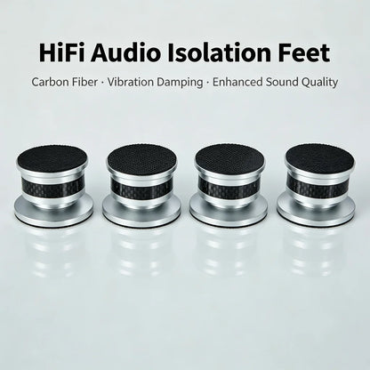 Professional Audio Speaker Foot Set (4 Pieces) Carbon Fiber Aluminum Alloy Speaker Foot Sole Speaker Foot Strap with 8 Anti Slip