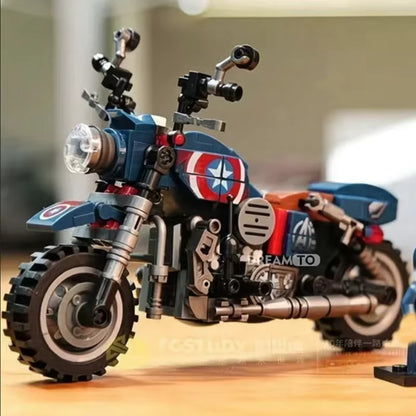 Creative Anime Characters Motorcycle Models Motorcycle Assembly Building Blocks Toys Decorative Items for Display Holiday Gift