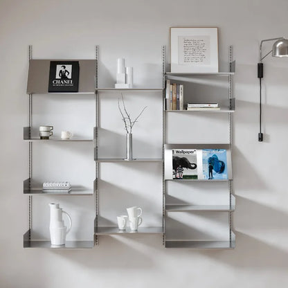 Stainless Steel DIY Bookcase for Living Room Modular Storage Shelf  Space Saving Display Organizer Wall Mounted Showcase System