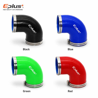 EPLUS Universal 4-Ply 90 DegreesSilicone Silicone Hose Coupler Reinforced Turbo Intake Intercooler Pipe Joiner Adapter Blue Blac