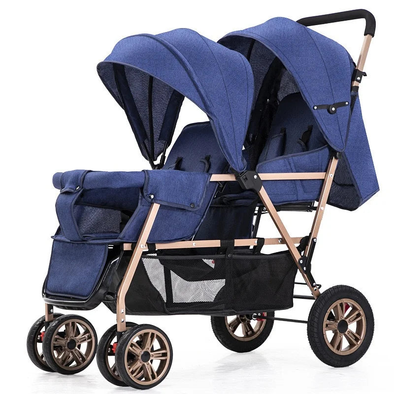 Top Selling lightweight twin baby stroller, poussette double baby stroller can sit and lie down,high quality stroller for 0-36m