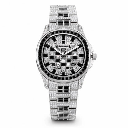 OBLVLO Men Automatic Watch 40mm Square Mechanical Wristwatch Waterproof Crystal Inlaid Dial & Strap Sapphire Mirror Luminous