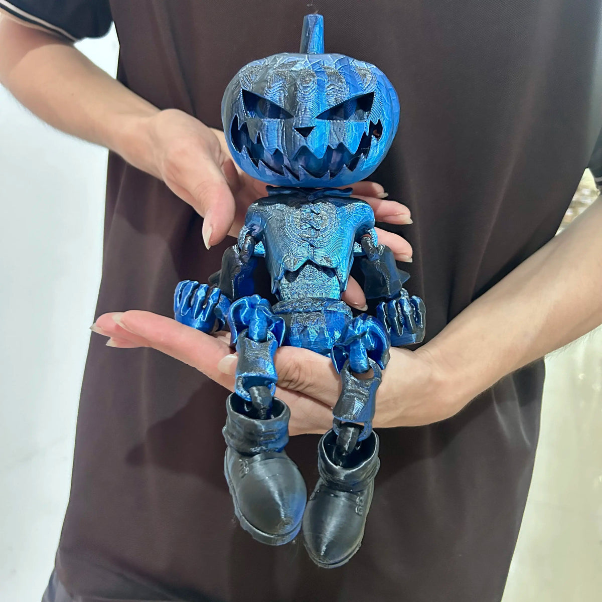 3D Printed Pumpkin Man Moveable Joints Animal Model Home Desktop Decoration Ornament Gift Collectible Figurine 2 PCS 26.5cm/10.43in, 16.5cm/6.5in