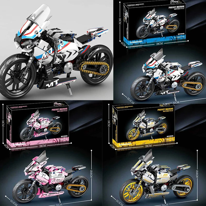 Technical Mini Building Blocks Model Mechanical Gifts Car Racing Speed Super Bricks Puzzle Adult Bricks Motorcycle Creative Kit