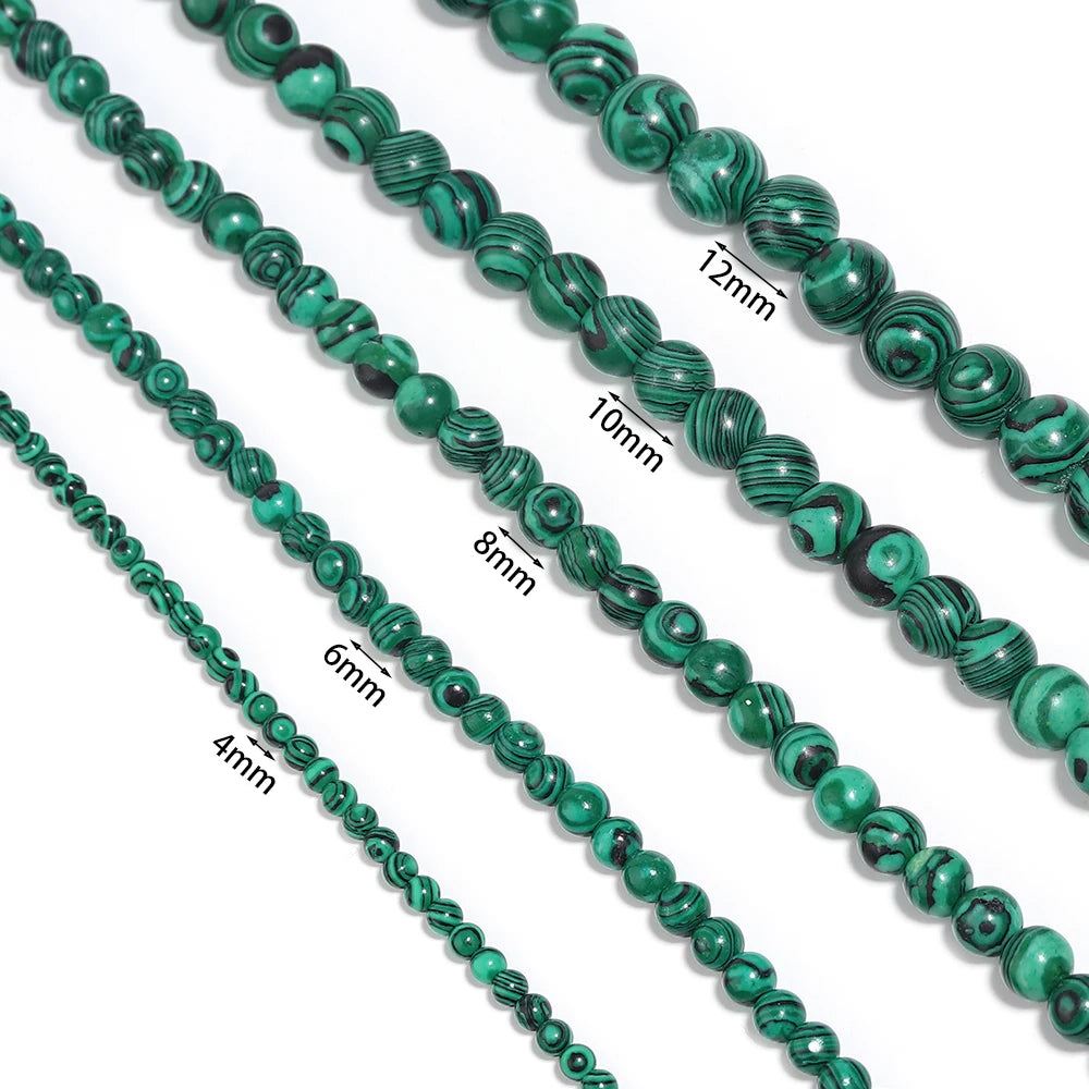 1 Strand Malachite Stone Beads 4/6/8/10/12mm Round Spacers Natural Stone Beads For Jewelry Making DIY Necklace Bracelet Supplies