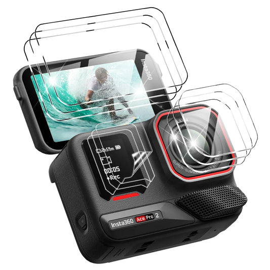 3-IN-1 Tempered Glass for Insta360 Ace Pro 2/1, Screen & Camera Lens Protector Anti-scratch Glass Film Insta 360 Accessories Set