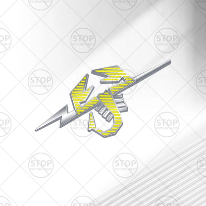 Car Sticker Lightning Scorpion Logo 3D Decal Grille Body Side Badge Rear Trunk Emblem For 500 595 Abarth Punto 695 124 Spider