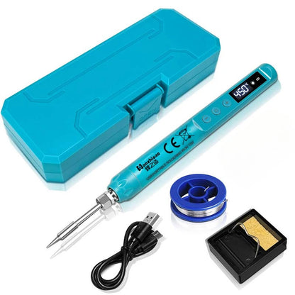 USB Digital Display Soldering Iron Type C Interface Mini Soldering Iron Set 260-420 ℃ Five Temperature Switching