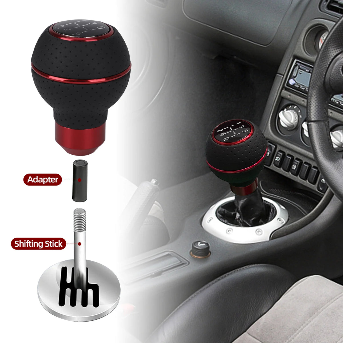 5 Speed Universal Aluminium Car Gear Shift Knob M8 M10 M11 M12 For Manual Transmission Automatic Gear level Knob Shift Lever