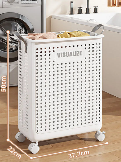Extra Large Wheeled Folding Laundry Basket Breathable Large Capacity with Handles Suitable For Families Hotels and Dormitories