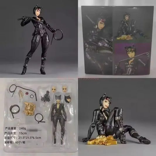 15cm Kaiyodo Revoltech Catwoman Dc Selina Kyle Batman Revoltech Amazing Yamaguchi Revoltech Series Figure Model Figurine Toys