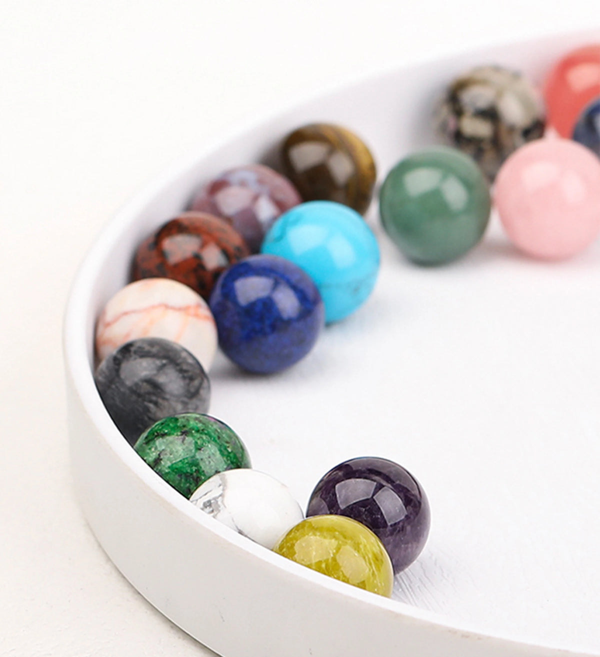 16mm Natural Crystal Ball No Hole Beads, Polished Agate Gemstone Sphere Bulk for DIY Jewelry Crafts Home Decor Gifts
