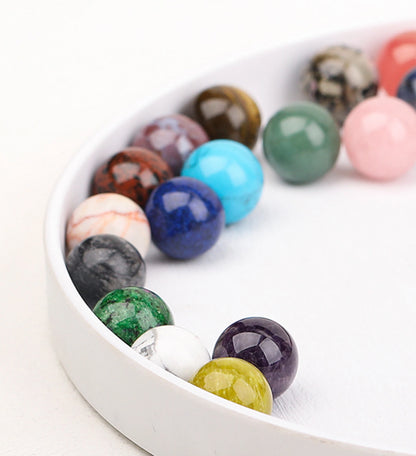 16mm Natural Crystal Ball No Hole Beads, Polished Agate Gemstone Sphere Bulk for DIY Jewelry Crafts Home Decor Gifts