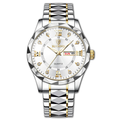 Male Mens Quartz Watches Top Brand Luxury Business Waterproof Luminous Large Dial Men Wristwatches Sports Stainless Steel Watch
