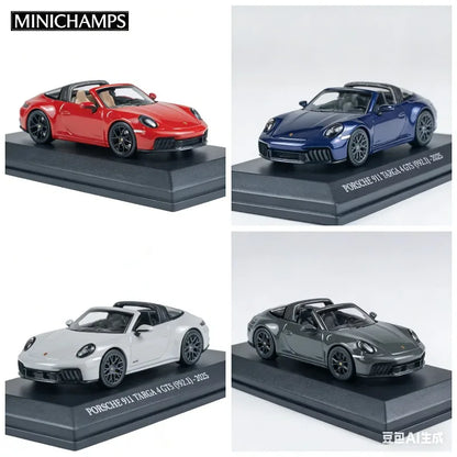 MINICHAMPS 1:64 911 (992.2) TARGA 4 GTS -2025- A realistic alloy car model for static display, boys' toy, adult collection piece