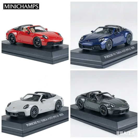 MINICHAMPS 1:64 911 (992.2) TARGA 4 GTS -2025- A realistic alloy car model for static display, boys' toy, adult collection piece