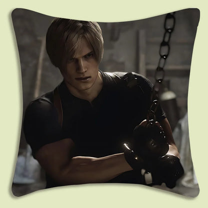 Pillow Covers Cartoon Leon Kennedy Sofa Decorative Home Double-sided Printing Short Plush Cute Cushion Cover