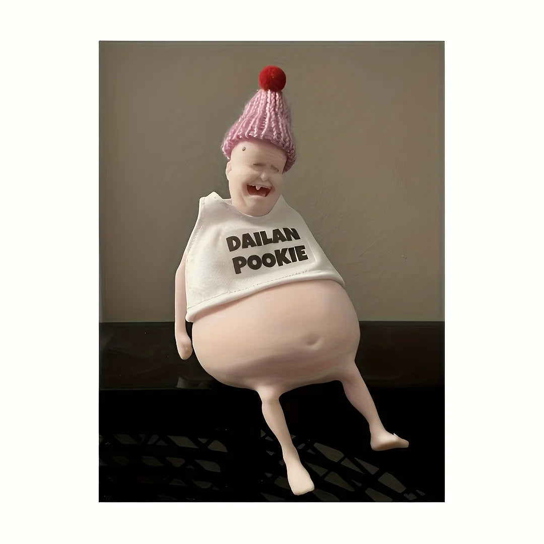 Funny Belly Doll - with Expressive Eyes & Fluffy Ears Easy-Clean Silicone Material for Adult Party Decor, Quirky Home Decoration