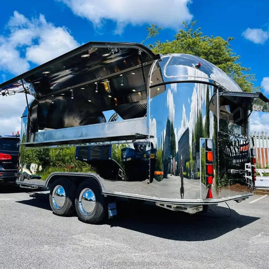 Mobile Kitchen Food Truck Trailer Pizza Oven Griddle Outdoor Stainless Steel Construction Customizable Sale