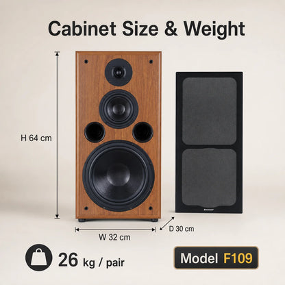 10 Inch Bookshelf Speaker 200W Monitor Speakers 6Ohm Bass Silk Film Tweeter F109 Speaker Fever Passive Sound Box 1Pc For Home