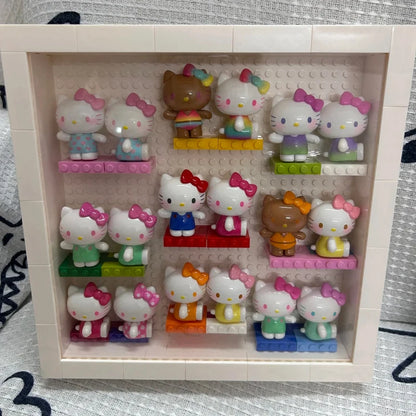 Kt Cat Summer Rainbow Candy Series Blind Box Mini Action Figure Cute Desktop Decor Display Collectible Toys Kids Festival Gifts