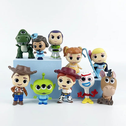 10Pcs/Set Movie Toy Story Figures Woody Buzz Lightyear Forky Lilypad Smarty Pants Action Figure Model Toys For Christmas Gift