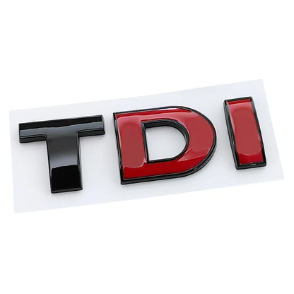 3D ABS Black Red Logo TDI Emblem Letters Decal Car Rear Trunk Badge TDI Sticker for VW Accessories