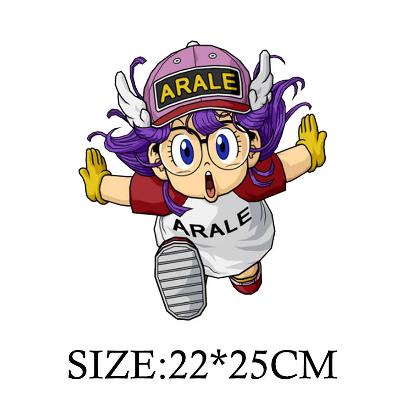 Anime Arale Dr Slump Cartoon Patches for Clothes Heat Transfer Thermal Vynil Stickers DIY T shirt Iron on for Women Appliqued