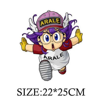 Anime Arale Dr Slump Cartoon Patches for Clothes Heat Transfer Thermal Vynil Stickers DIY T shirt Iron on for Women Appliqued