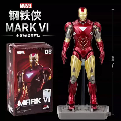 Zd Toys Marvel Iron Man Mark Mk1 Mk7 Series Action Figure Movable Collectible Model Desktop Decoration Gift Toys