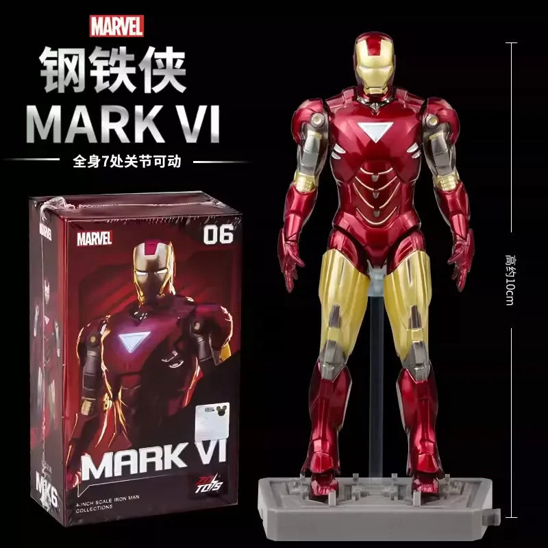 Zd Toys Marvel Iron Man Mark Mk1 Mk7 Series Action Figure Movable Collectible Model Desktop Decoration Gift Toys