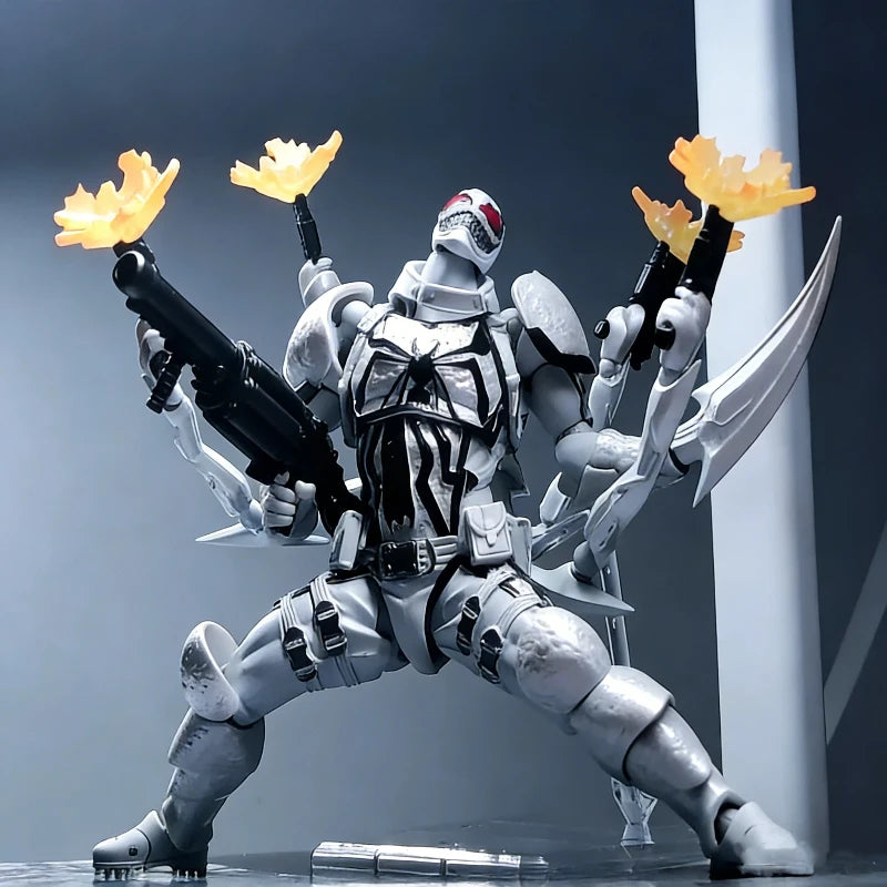 CT 1/12 Agent Venom & Anti-Venom Flash Action Figure Thompson Comic Version Movable Joints Model Ornament Collectible Toy Gift