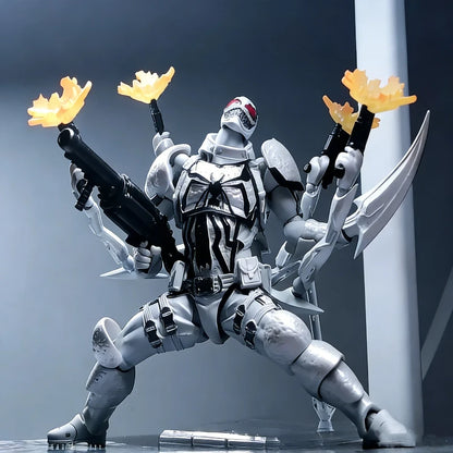 CT 1/12 Agent Venom & Anti-Venom Flash Action Figure Thompson Comic Version Movable Joints Model Ornament Collectible Toy Gift