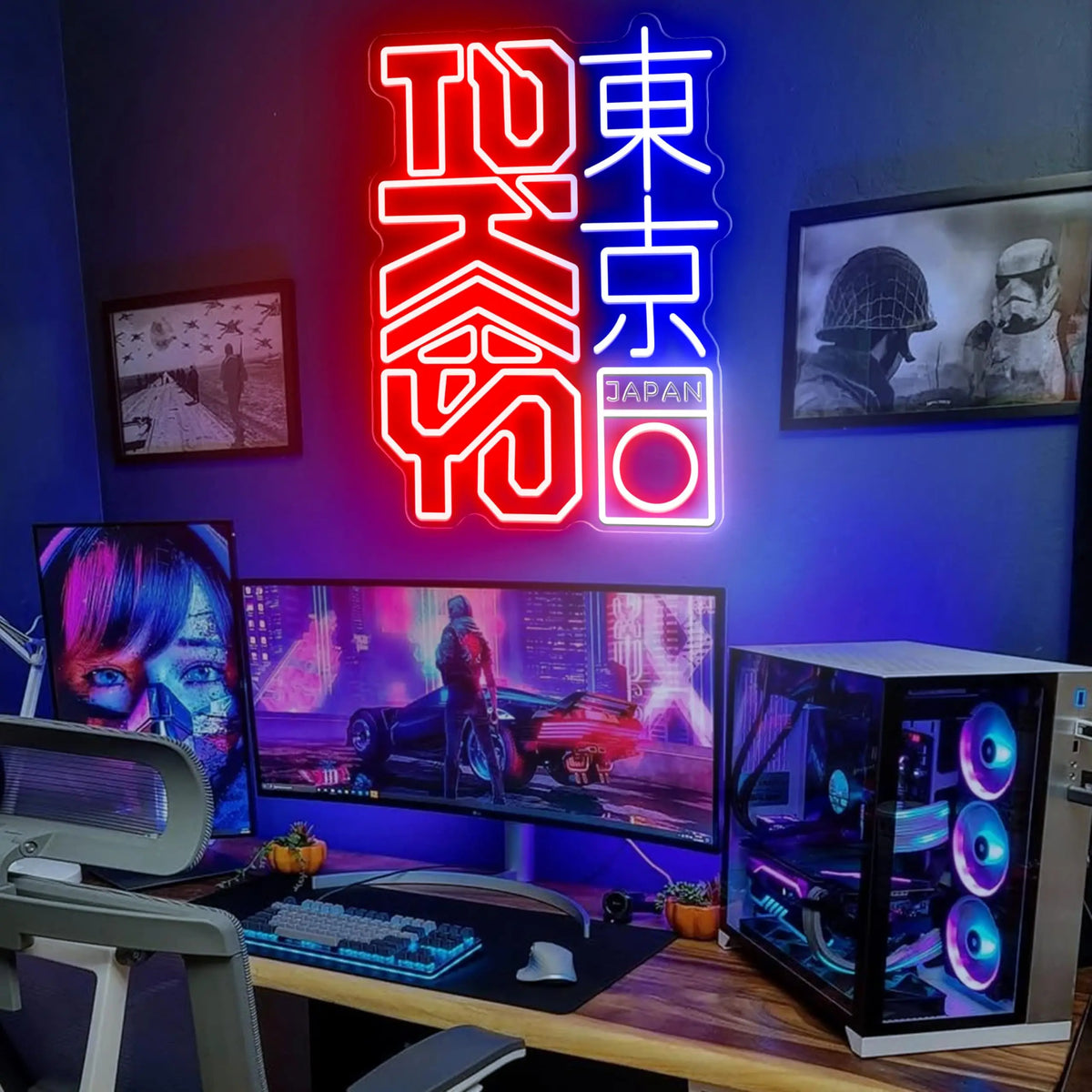 Tokyo Neon Sign Vibrant Japanese Kanji Art for Room Decor LED Neon Light Up Hanging Sign for Bar Pub Party Bedroom Home Decor