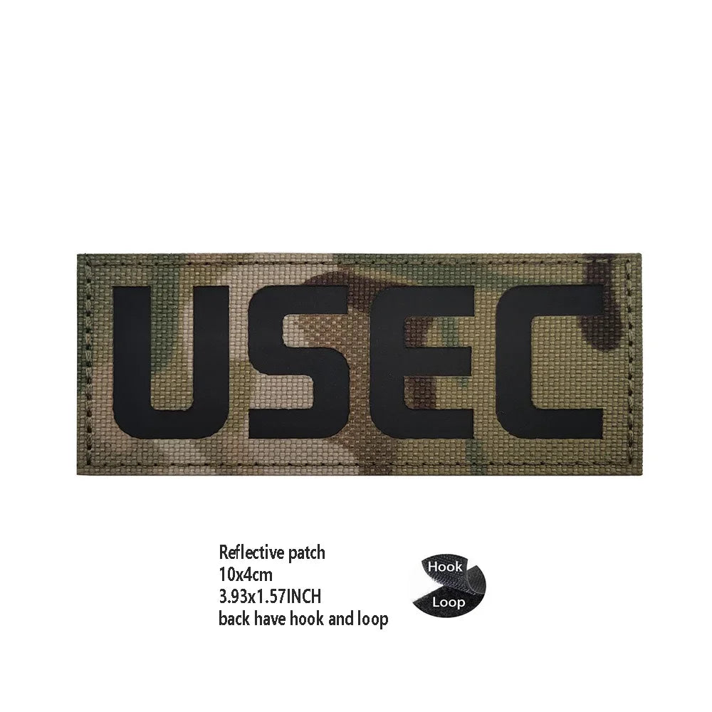PVC Rubber Patch USEC Team Badge BEAR Magic Armband IR Reflective Tactical Morale Backpack Hook and Loop Patches for Clothing