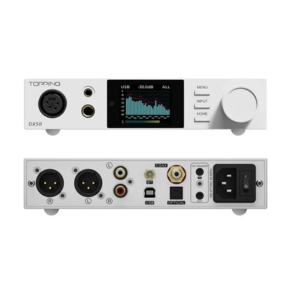 TOPPING DX5 II Fully Balanced DAC AMP Headphone Amplifier Combo Dual ES9039Q2M DSD512 PCM768kHz LDAC Decoder