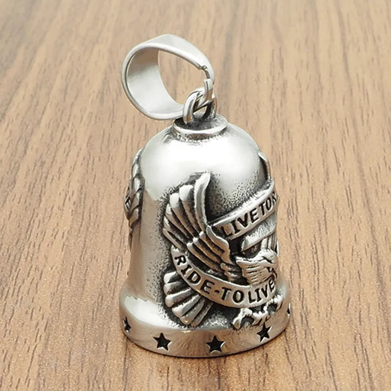 Fashion Eagle Letters Bell Pendant Key Chain Men's Motorcycle Riding Exorcist Accessories