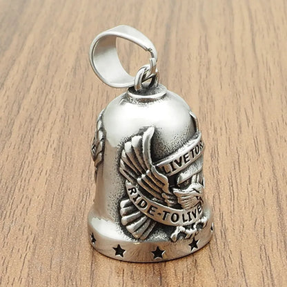 Fashion Eagle Letters Bell Pendant Key Chain Men's Motorcycle Riding Exorcist Accessories