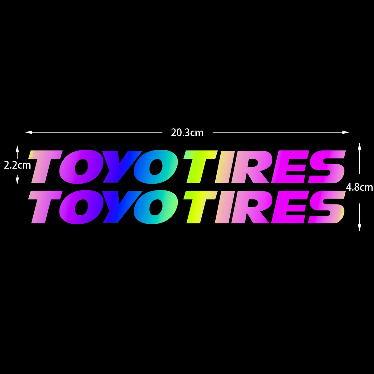 Car Sticker Toyo Tires Logo Windscreen Rear Windshield Hollow Letters Reflective Decals Bumper Door Helmet Modified Accessories