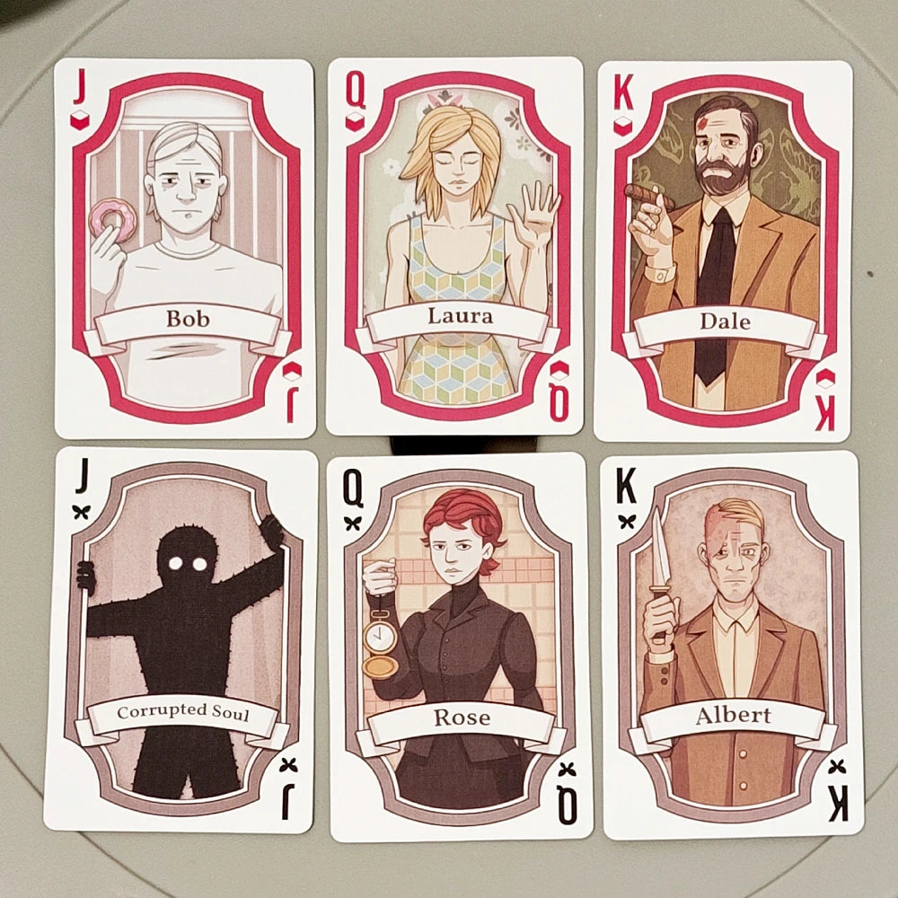 Rusty Lake Playing Cards - 54 Pcs Poker Cards Featuring Mr. Crow, Mr. Owl & Cube Escape Characters 9*6cm on Embossed Cardstock